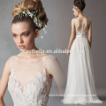 Alibaba Sexy Chine New Guangzhou A Line See Through Lace Applique Robe de mariée Robe de mariée 2017